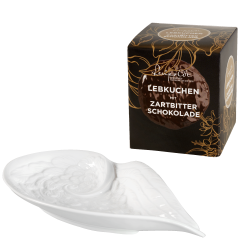 Gingerbrad set, 2-pcs, LEUPOLDT® Gingerbread with dark chocolate 150g, dish, white