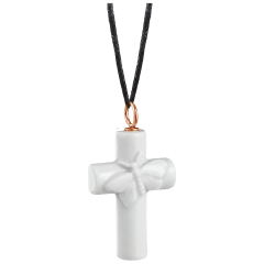 Pendant Crucifix butterfly in white, rose gold