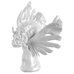 Fish Red lionfish, white, H 28 cm