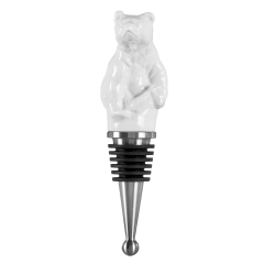 Bottle Stopper, "MEISSEN Bottle Tops", Bär sitzend, white