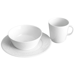 Breakfast set, 3-pcs, Shape "Vitruv Graphic", white