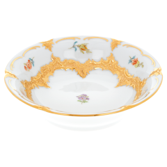 Bowl, Shape "B-Form", Strewn flowers, gold (bronze coloured), light, L cm