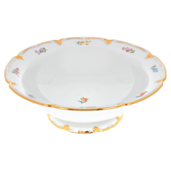 Bowl, large, Shape "B-Form", Strewn flowers, gold (bronze coloured), light, ø 27 cm