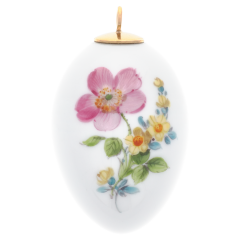Easter egg, Vintage Flower Painting 2, Dog Rose, H 5 cm