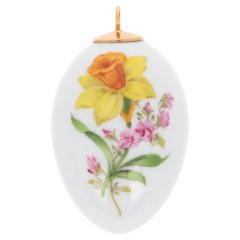 Easter egg, Vintage Flower Painting 2, Narcissus, H 5 cm