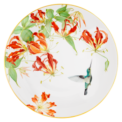 Bowl "Gloriosa lily with hummingbird", lim. 15, L 34 cm