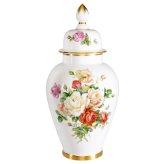 Vase with lid "Roses", H 64 cm