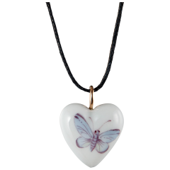 Pendant "Heart size M", Blue butterfly, 2,2 x 1,7 cm