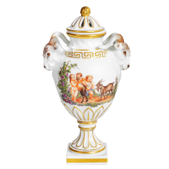 Goblet with rams' heads "Mythological Scene", H 18,5 cm