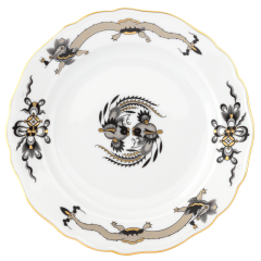 Bread- and Butter Plate, Shape "New Cutout", Court dragon, black, Ø 18 cm
