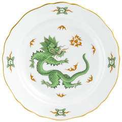 Dinner Plate, large, Shape "New Cutout", Ming dragon, green, Ø 28 cm