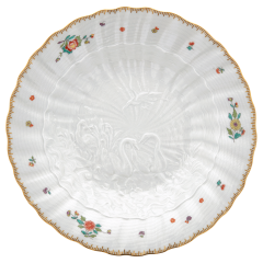 Soup Plate, Shape "Swan Service", Oriental strewn flowers, gold rim (Swan service), ø 25 cm