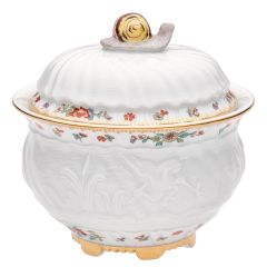 Sugar Bowl, Shape "Swan Service", Oriental strewn flowers, gold rim (Swan service), Ø 10,5 cm