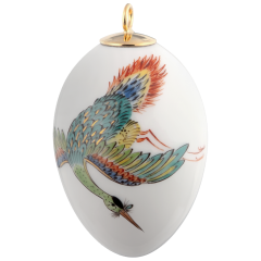 Easter egg, Crane, gold, H 5 cm