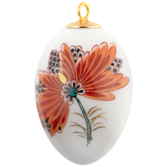 Easter egg, Red blossom, gold, H 5 cm