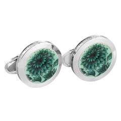 Cufflinks "The Original" green, 925 sterling silver