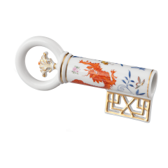 Key, medium, Onion pattern, blue, Ming dragon, red, Figurine painting, sepia, 12,5x5,5 cm
