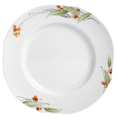 Starter- and Dessert Plate, Shape "Waves Relief", Golden Berry, Ø 22,5 cm