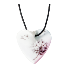 Pendant "Curved heart", Dandelion, 2,5 x 2,5 cm