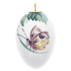 Easter egg, Woodland flora with insects, moth, H 5 cm