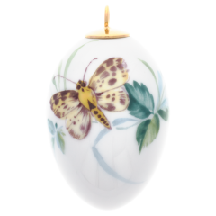 Easter egg, Woodland flora with insects, butterfly, H 5 cm