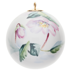 Ball, Woodland flora with insects, black hellebore, white rim, Ø 5 cm