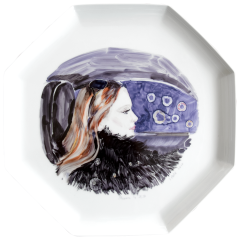 Wall plate "Tamara driving in Zürich in 2009", Unique piece Irina Polin, Ø 46 cm