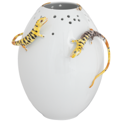 Object with Breakthrough and 3 Lizards, Unique Object, Silvia Klöde, H 24 cm