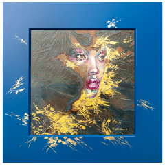 Wall picture Portrait "Release your Dreams", New Crystal Glaze World of Meissen, H 53 cm