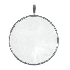 Pendant Crystal Glaze White with frame in 925 sterling silver, Ø cm