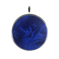 Pendant Crystal Glaze Cobalt Blue with frame in 925 sterling silver, Ø cm