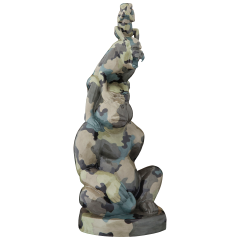 Monkey group Three monkeys, large, Meissen Atelier, Camouflage Look, lim., H 41 cm