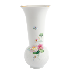 "Waves" Vase sprigged with "Water Lilly", H 30 cm