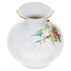 Vase, holly, coloured and gold, H 9 cm