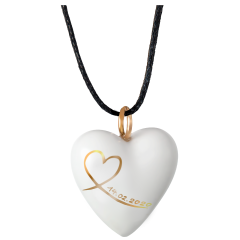 Pendant "Heart size L", Stylized heart with date in Gold, 2,4 x 2 cm, 2,4 x 2,1 cm