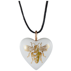 Pendant Heart big loop rose gold, Bee, 2,4 x 2,1 cm