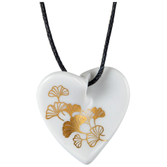Pendant Swinging Heart, Ginkgo, gold, 2,5 x 2,5 cm