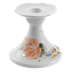 Candlestick, Shape "Waves Pure", Begonia, white rim, H 8 cm