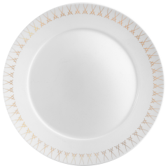 Starter- and Dessert Plate, Shape "No 41", Swords Luxury Gold, swords rim, Ø 22 cm