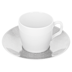 Espresso cup & saucer, Shape "MEISSEN® Cosmopolitan", Mesh, platinum, V 0,05 l