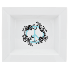 Dish medium, "Peace", turquoise, 16 x 13,5 cm