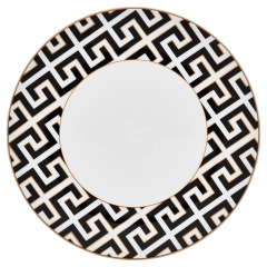 Dinner Plate, large, Shape "MEISSEN® Cosmopolitan", Royal Palace, black with golden contour, white rim, Ø 30 cm