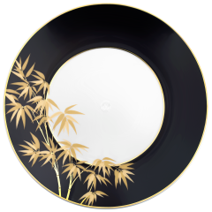 Dinner Plate, small, Shape "MEISSEN® Cosmopolitan", "Golden Bamboo", black, Ø 24 cm
