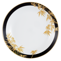 Soup Plate, Shape "MEISSEN® Cosmopolitan", "Golden Bamboo", black, Ø 20,5 cm