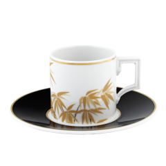 Espresso cup & saucer, "Golden Bamboo", black, V 0,05 l