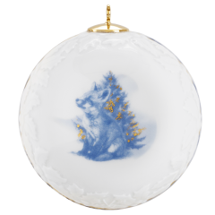 Tree decoration, ball with relief stars, „MEISSEN Christmas Tales“ , Ø 7 cm