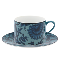 Cappuccino cup & saucer, "The Original", petrol, V 0,25 l