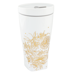 Coffee to go mug with porcelain lid, Shape "nova", "Golden Onion Style", V 0,35 l
