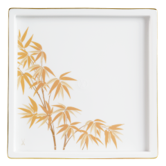 Platter, Shape "MEISSEN® Cosmopolitan", "Golden Bamboo", 17 x 17 cm