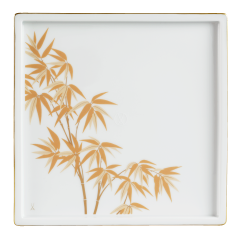 Platter, Shape "MEISSEN® Cosmopolitan", "Golden Bamboo", 21 x 21 cm